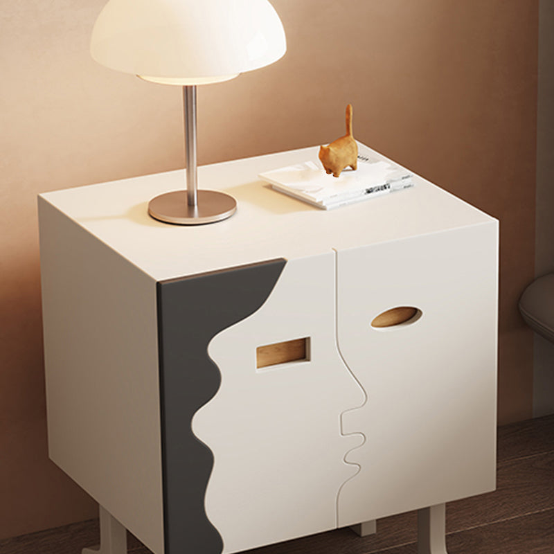 20.47" H Modern Youth Nightstand in White 4 Legs Kids Nightstand