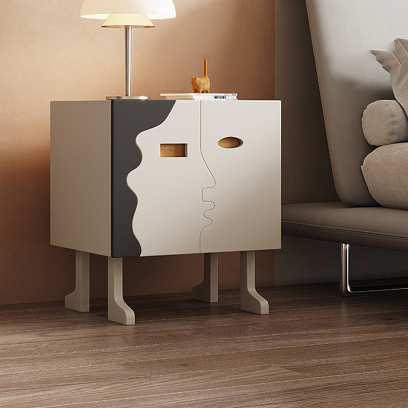 20.47" H Modern Youth Nightstand in White 4 Legs Kids Nightstand