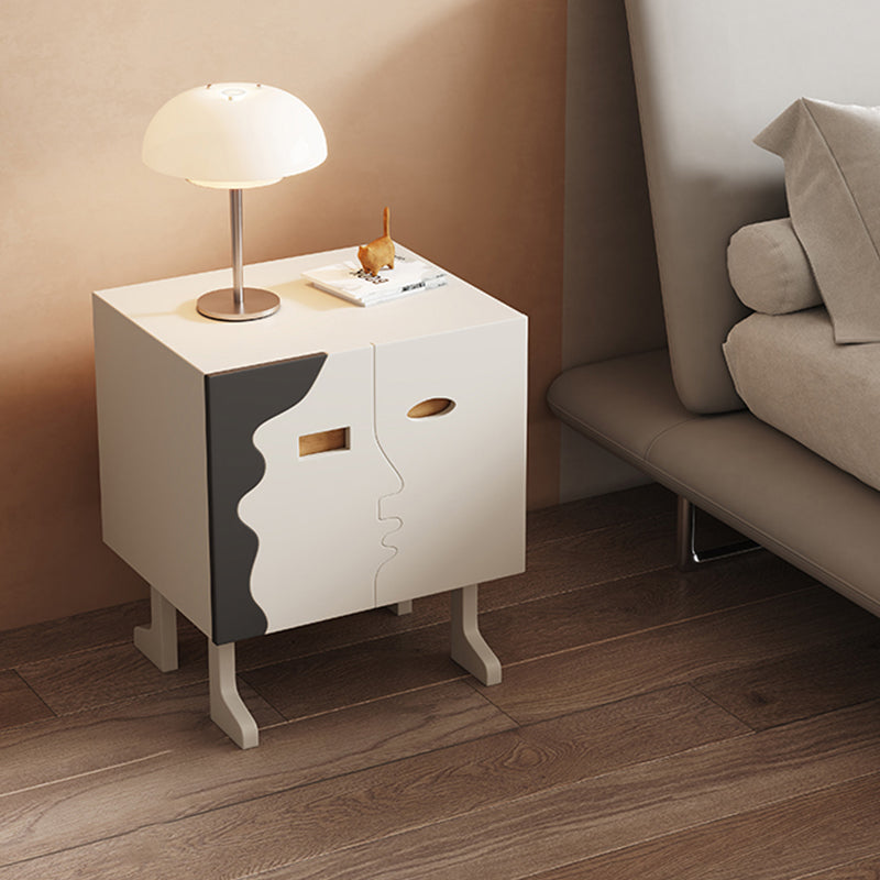 20.47" H Modern Youth Nightstand in White 4 Legs Kids Nightstand