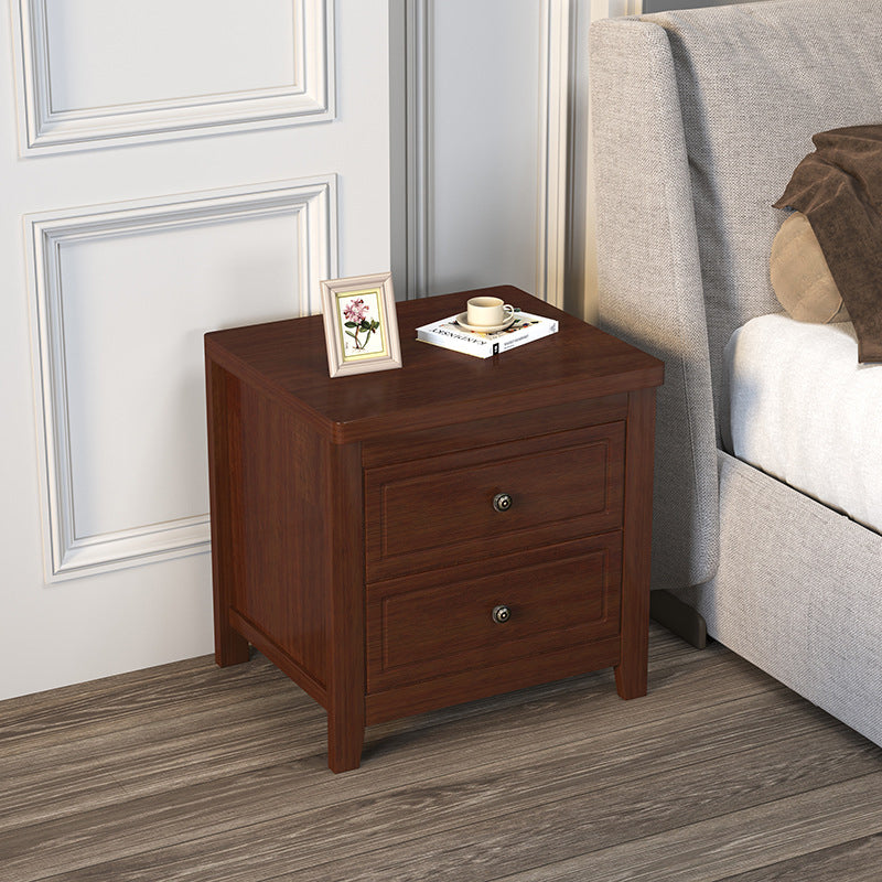 Modern Solid Wood Standard Nightstand with Drawers Kids Bedside Table