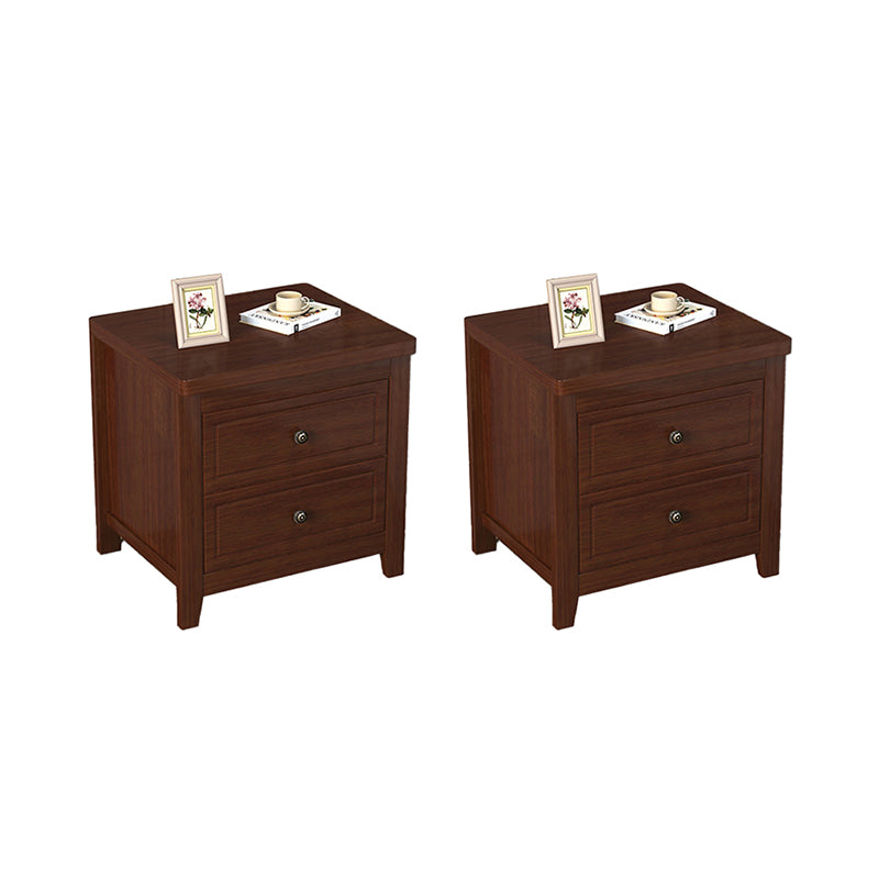 Modern Solid Wood Standard Nightstand with Drawers Kids Bedside Table