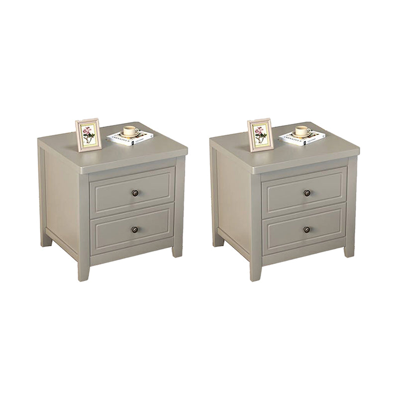 Modern Solid Wood Standard Nightstand with Drawers Kids Bedside Table