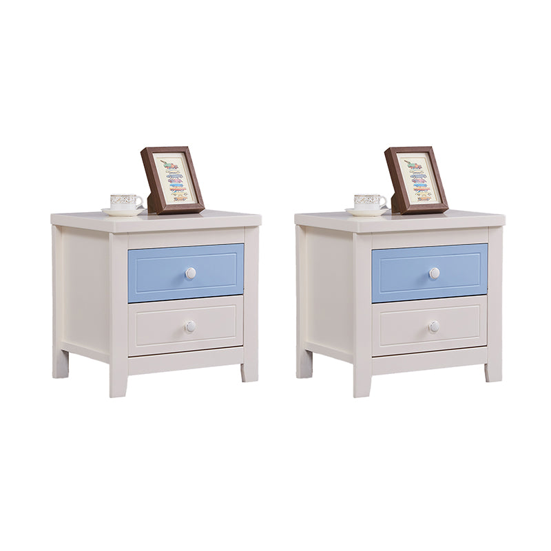 Modern Solid Wood Standard Nightstand with Drawers Kids Bedside Table