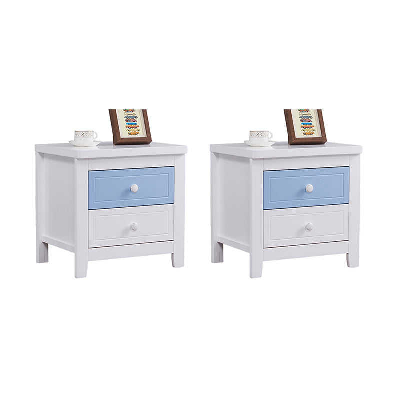 Modern Solid Wood Standard Nightstand with Drawers Kids Bedside Table