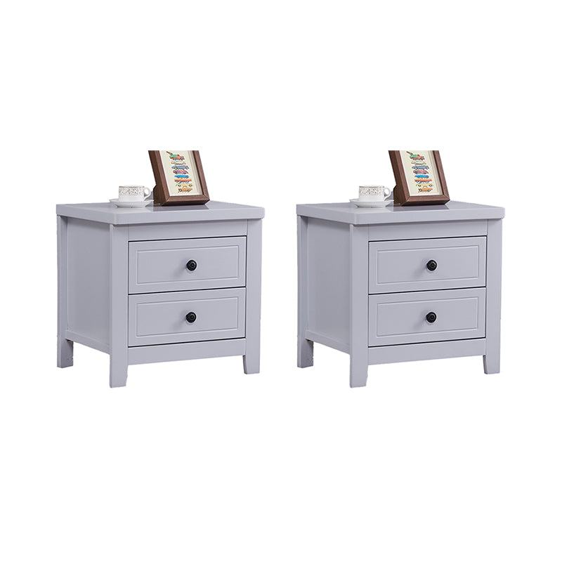 Modern Solid Wood Standard Nightstand with Drawers Kids Bedside Table