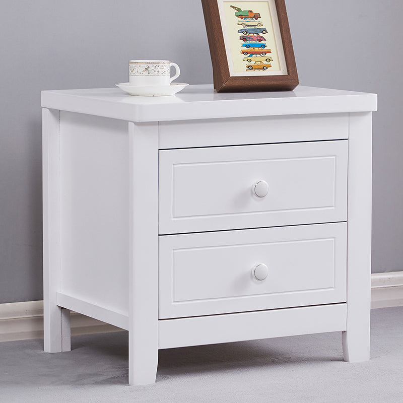 Modern Solid Wood Standard Nightstand with Drawers Kids Bedside Table