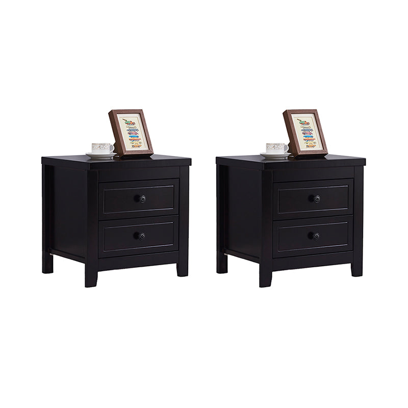 Modern Solid Wood Standard Nightstand with Drawers Kids Bedside Table