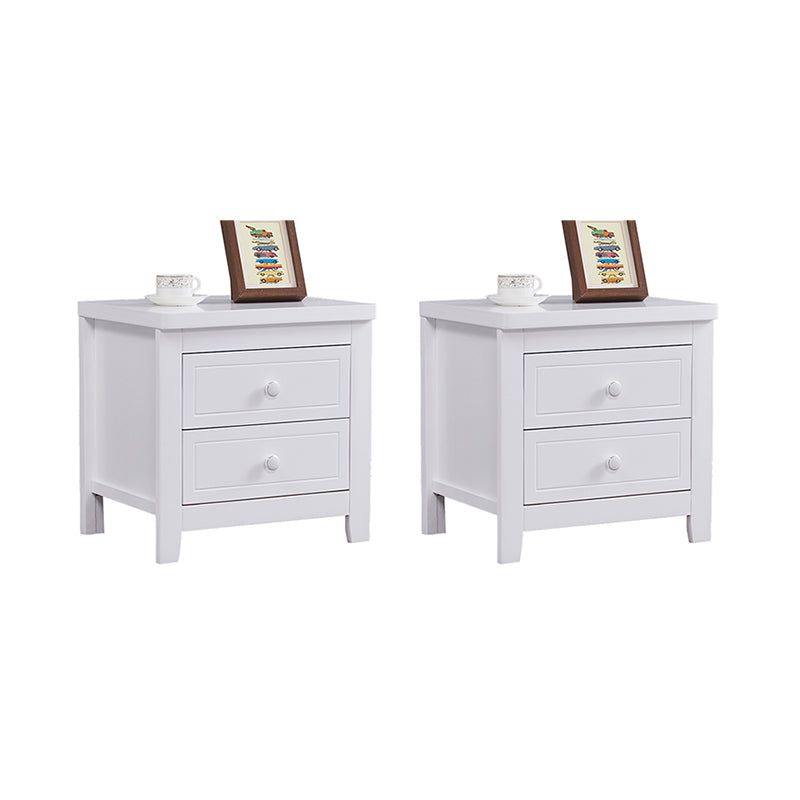 Modern Solid Wood Standard Nightstand with Drawers Kids Bedside Table