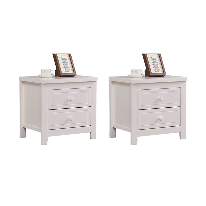 Modern Solid Wood Standard Nightstand with Drawers Kids Bedside Table