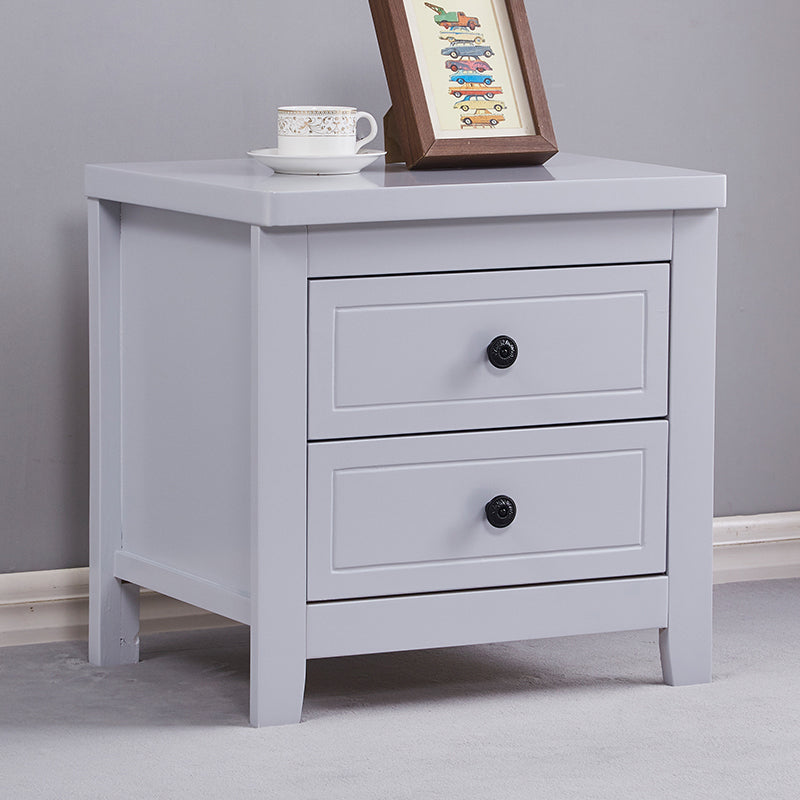 Modern Solid Wood Standard Nightstand with Drawers Kids Bedside Table