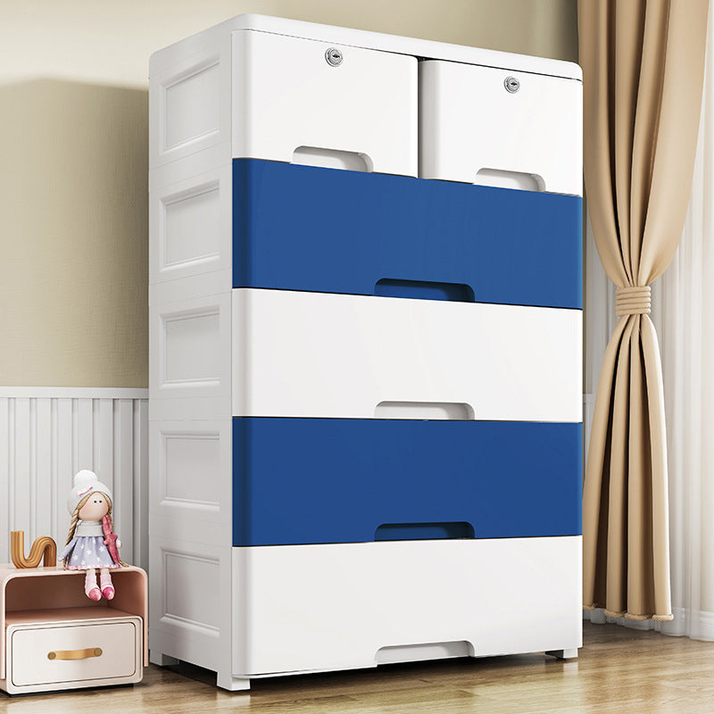 Modern Kids Dressers Plastic Vertical Nursery Dresser with Drawers