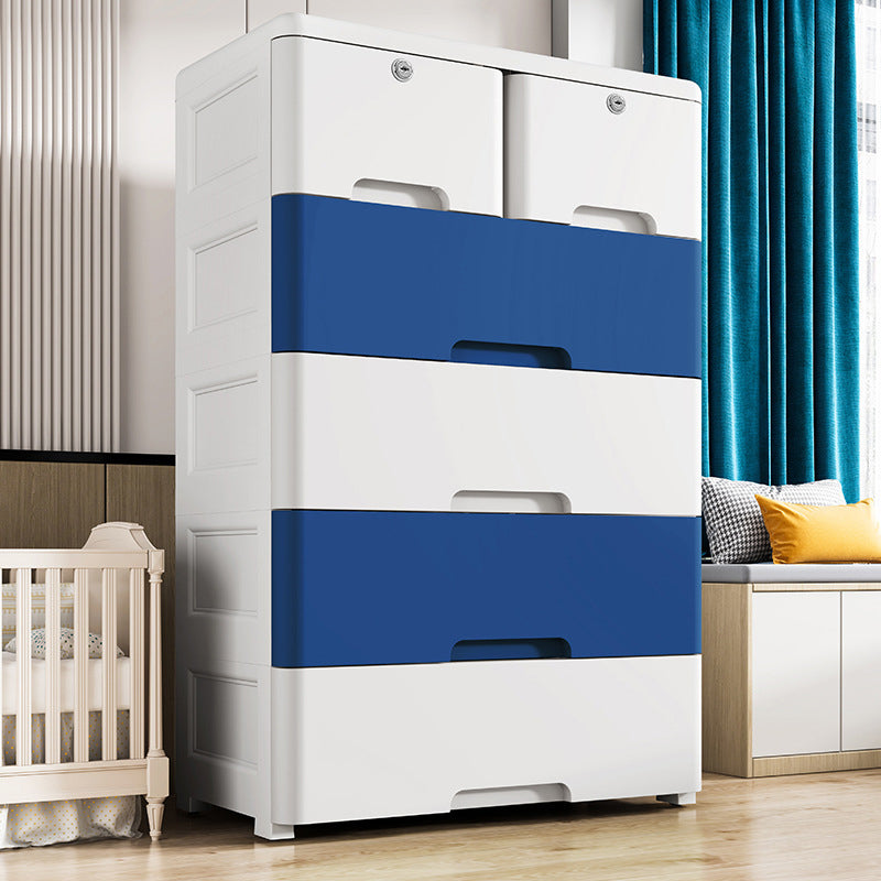 Modern Kids Dressers Plastic Vertical Nursery Dresser with Drawers