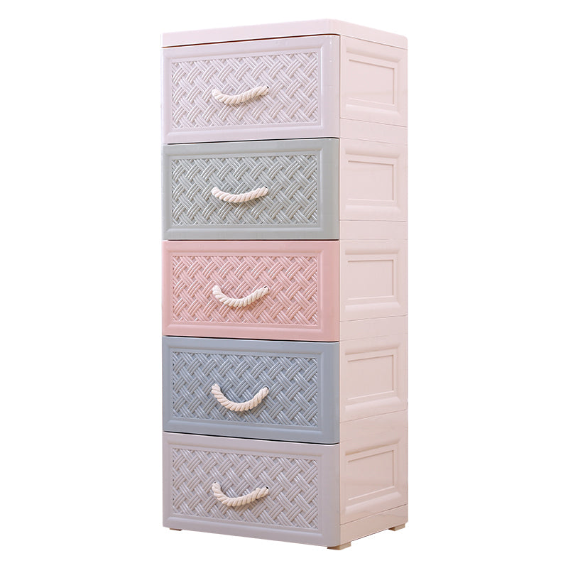 Modern Kids Dressers Plastic Vertical Nursery Dresser with Drawers for Home