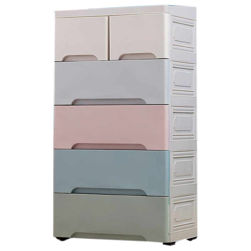 Modern Kids Dressers Plastic Vertical Nursery Dresser with Drawers for Home