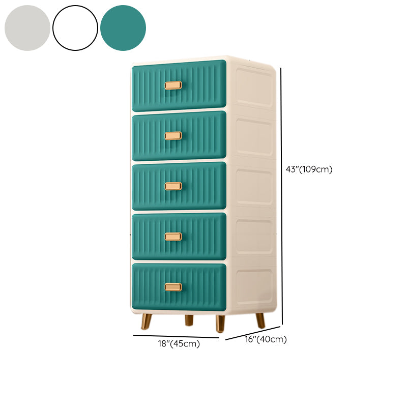 Modern Kids Dressers Vertical Plastic Nursery Dresser with Drawers for Home