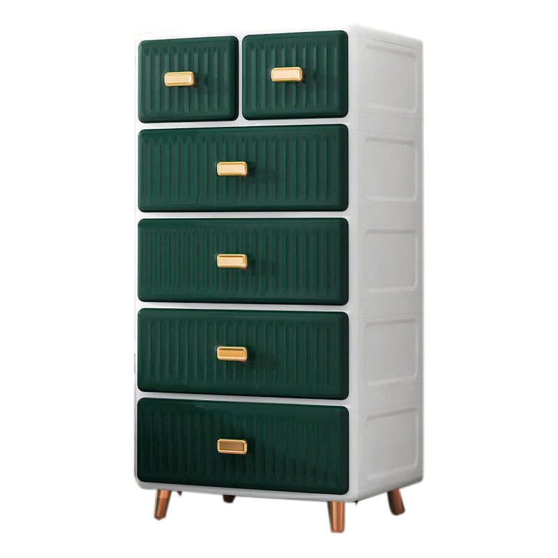 15.6 Inch W Plastic Modern Chest Nursery Dresser with 6/5 Drawers