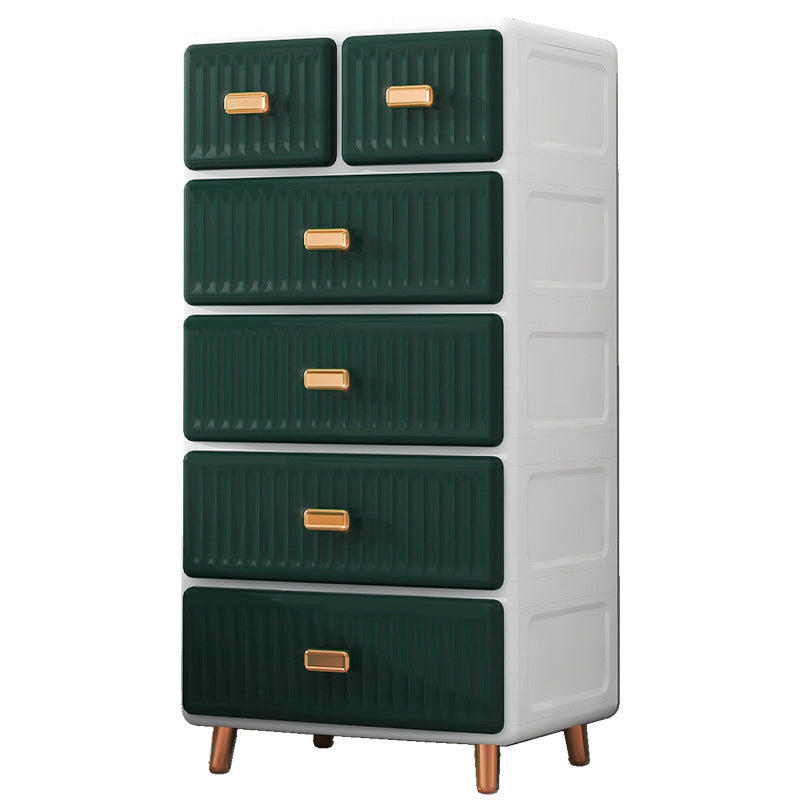 15.6 Inch W Plastic Modern Chest Nursery Dresser with 6/5 Drawers