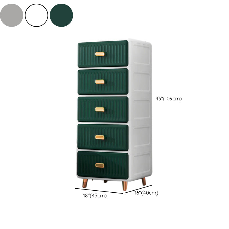 15.6 Inch W Plastic Modern Chest Nursery Dresser with 6/5 Drawers