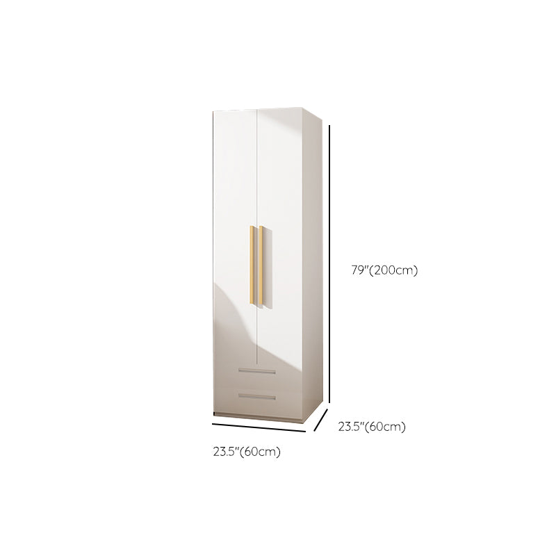 Modern Metal Wardrobe Armoire Freestanding Wardrobe in White