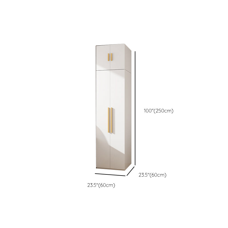 Modern Metal Wardrobe Armoire Freestanding Wardrobe in White