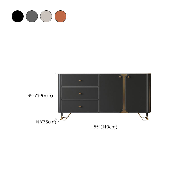 3 Drawers Buffet Stand Glam Sideboard Buffet with 4 Shelves for Kitchen