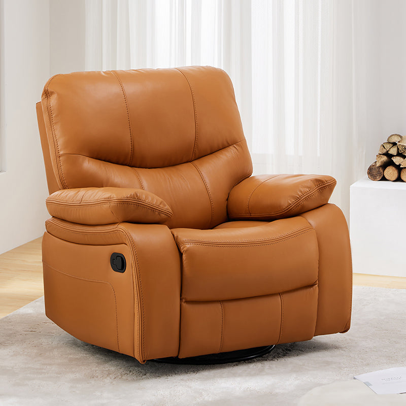 Solid Color Leather Standard Recliner Metal Frame Manual Recliner Chair