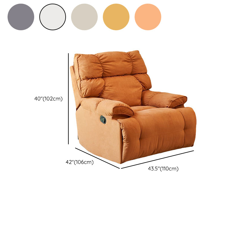 Swivel Rocker Manual Standard Recliner Solid Color Microsuede Recliner Chair