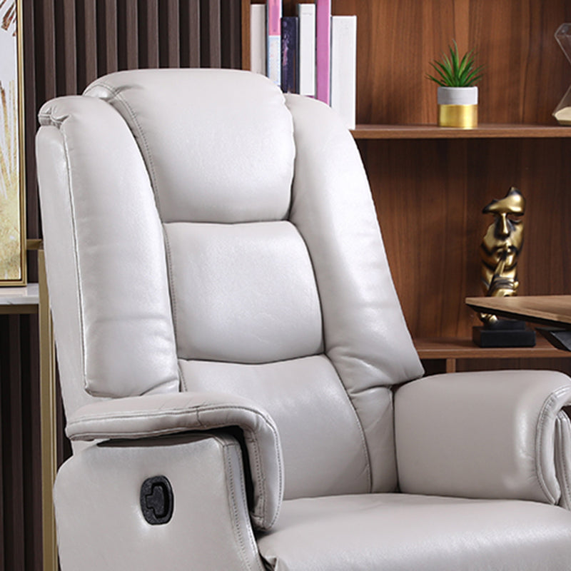 Swivel Manual Standard Recliner Solid Color Faux Leather Recliner Chair