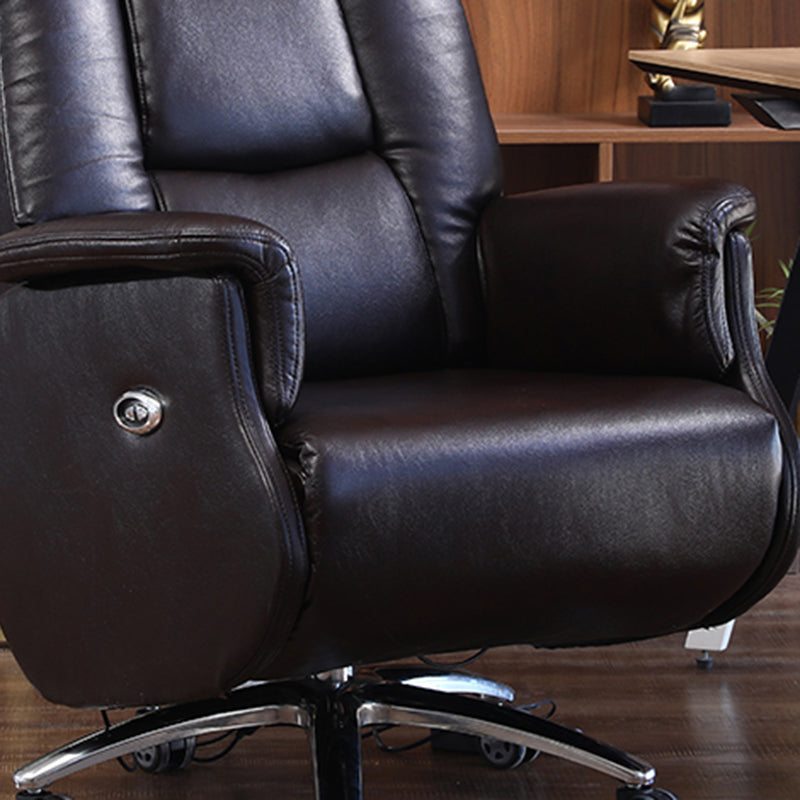 Swivel Manual Standard Recliner Solid Color Faux Leather Recliner Chair