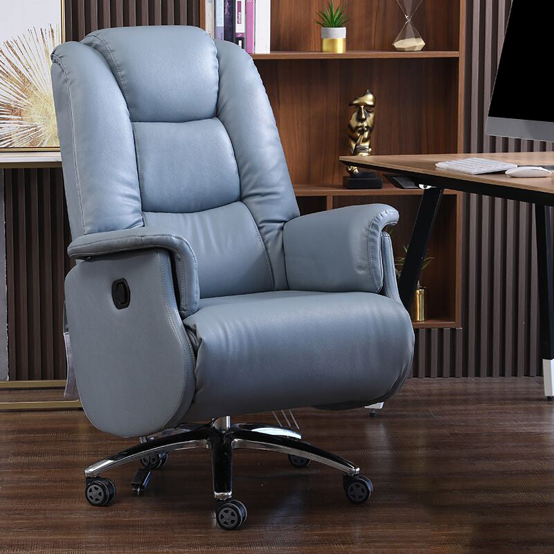 Swivel Manual Standard Recliner Solid Color Faux Leather Recliner Chair