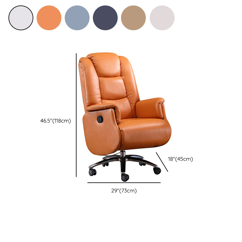 Swivel Manual Standard Recliner Solid Color Faux Leather Recliner Chair