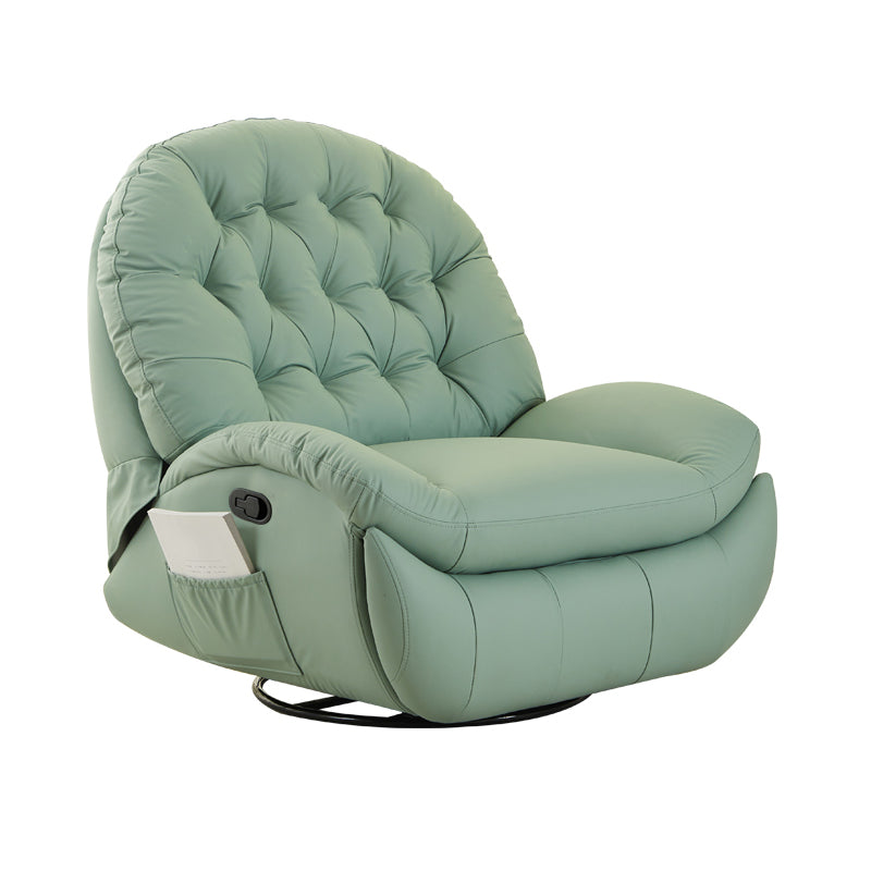 Swivel Rocker Manual Standard Recliner Solid Color Upholstered Recliner Chair