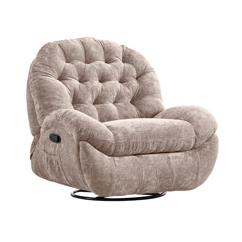 Swivel Rocker Manual Standard Recliner Solid Color Upholstered Recliner Chair