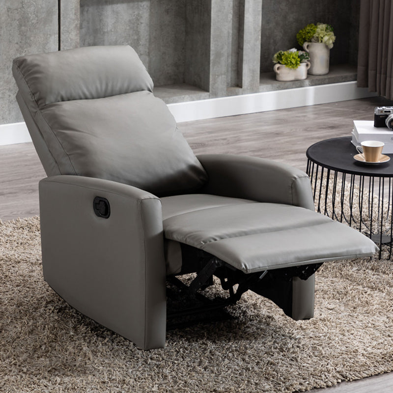 Contemporary Recliner Chair Swivel Base Metal Solid Color Manual-Push Botton