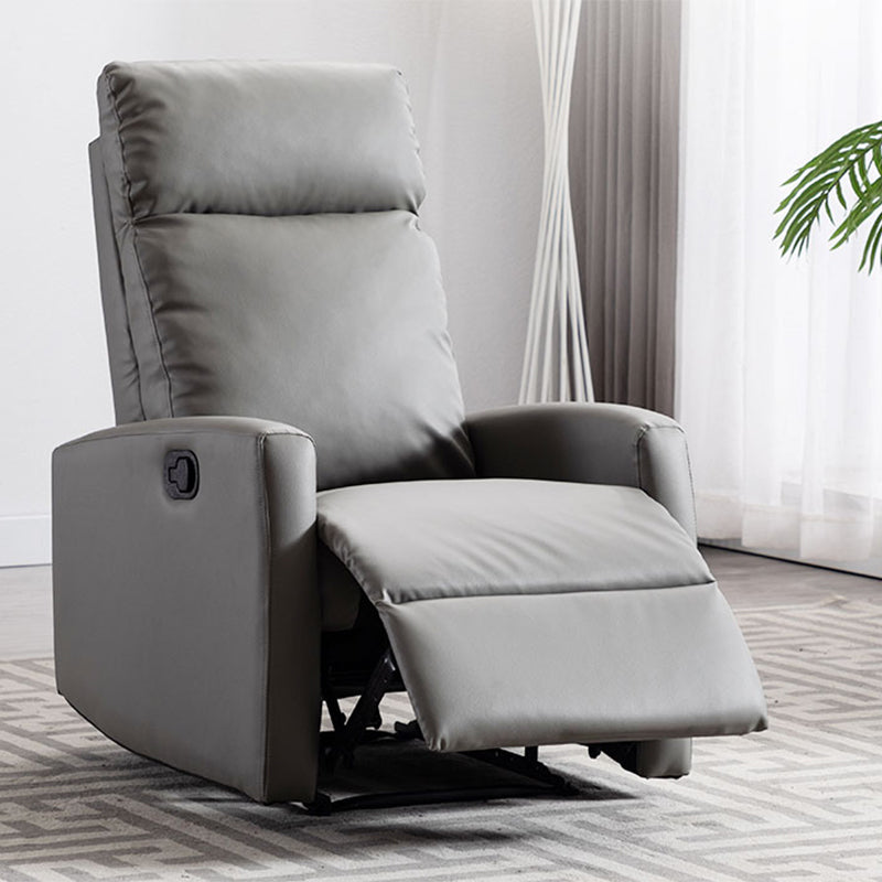 Contemporary Recliner Chair Swivel Base Metal Solid Color Manual-Push Botton