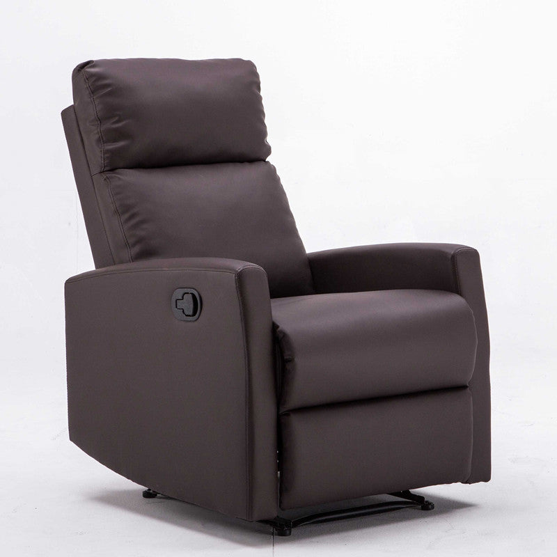 Contemporary Recliner Chair Swivel Base Metal Solid Color Manual-Push Botton