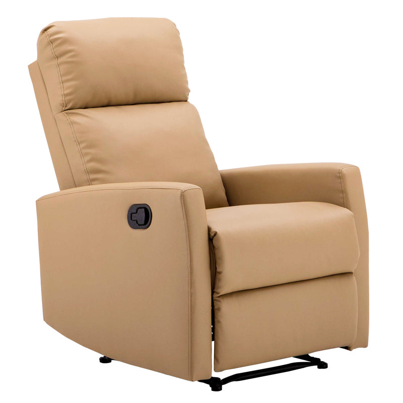 Contemporary Recliner Chair Swivel Base Metal Solid Color Manual-Push Botton