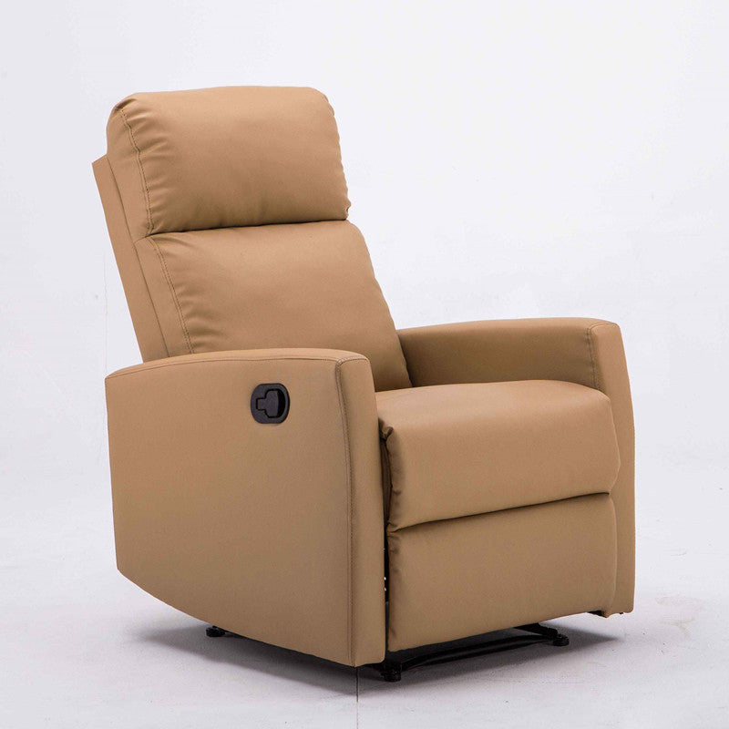 Contemporary Recliner Chair Swivel Base Metal Solid Color Manual-Push Botton