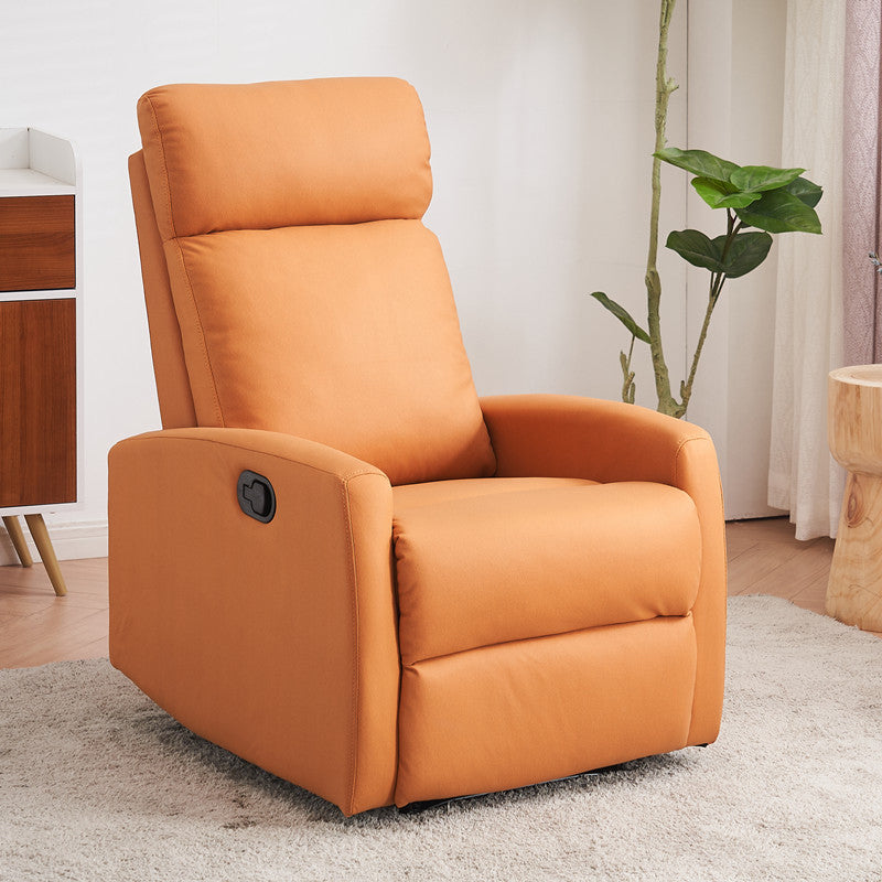 Contemporary Recliner Chair Swivel Base Metal Solid Color Manual-Push Botton