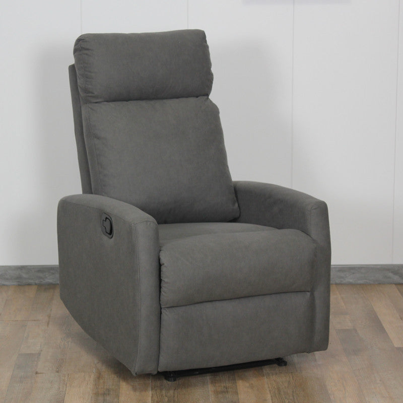 Contemporary Recliner Chair Swivel Base Metal Solid Color Manual-Push Botton