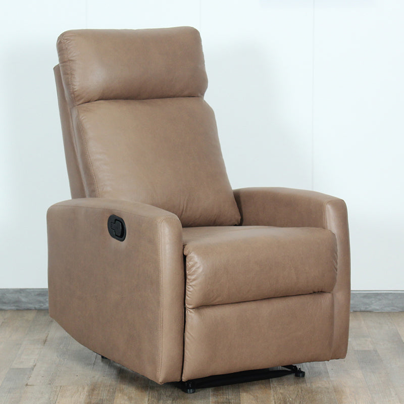 Contemporary Recliner Chair Swivel Base Metal Solid Color Manual-Push Botton