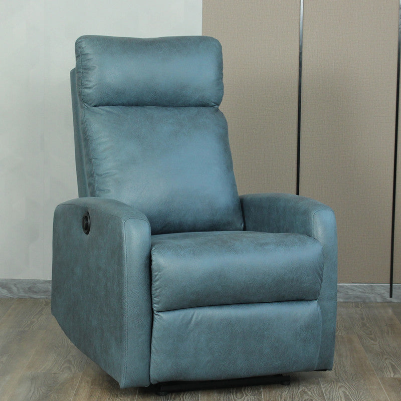 Contemporary Recliner Chair Swivel Base Metal Solid Color Manual-Push Botton