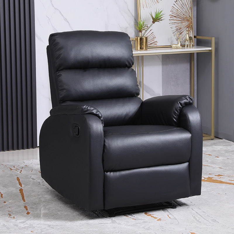 Contemporary Recliner Chair Metal Solid Color Swivel Rocker Manual-Push Botton