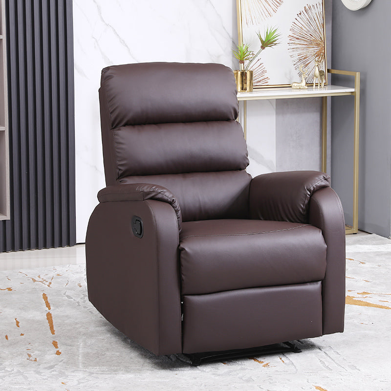 Contemporary Recliner Chair Metal Solid Color Swivel Rocker Manual-Push Botton