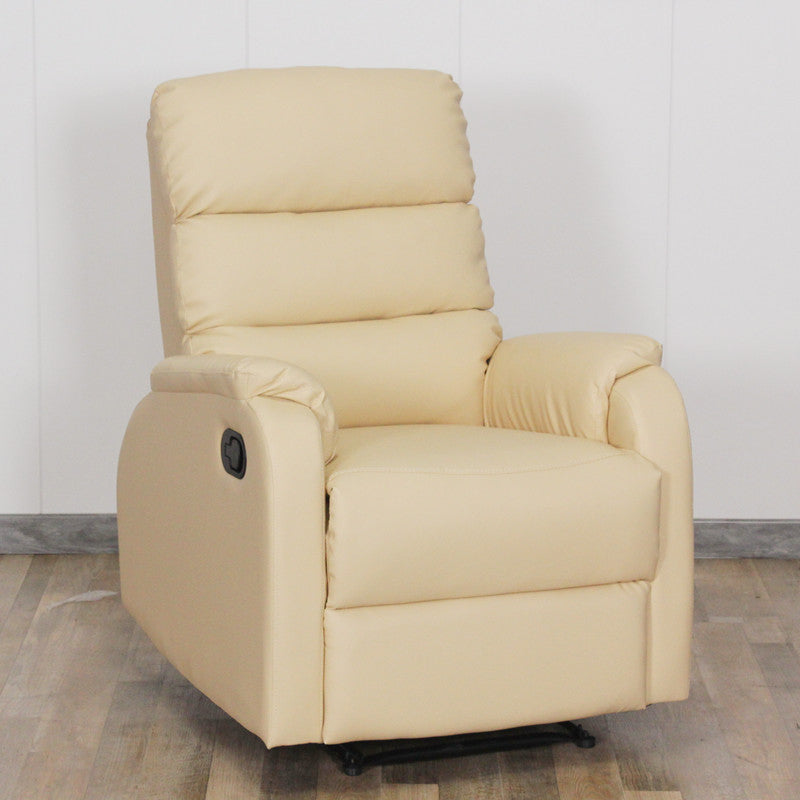 Contemporary Recliner Chair Metal Solid Color Swivel Rocker Manual-Push Botton