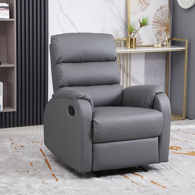 Contemporary Recliner Chair Metal Solid Color Swivel Rocker Manual-Push Botton