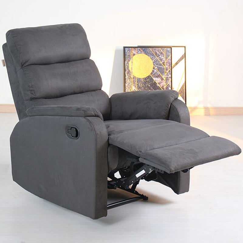 Contemporary Recliner Chair Metal Solid Color Swivel Rocker Manual-Push Botton