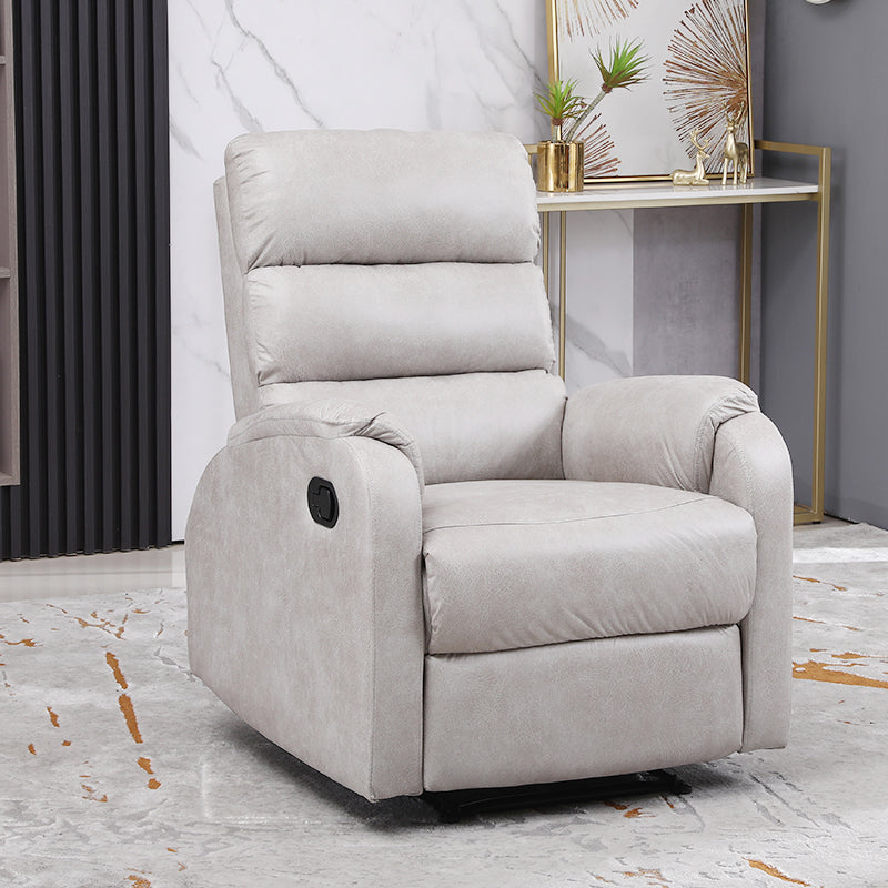 Contemporary Recliner Chair Metal Solid Color Swivel Rocker Manual-Push Botton