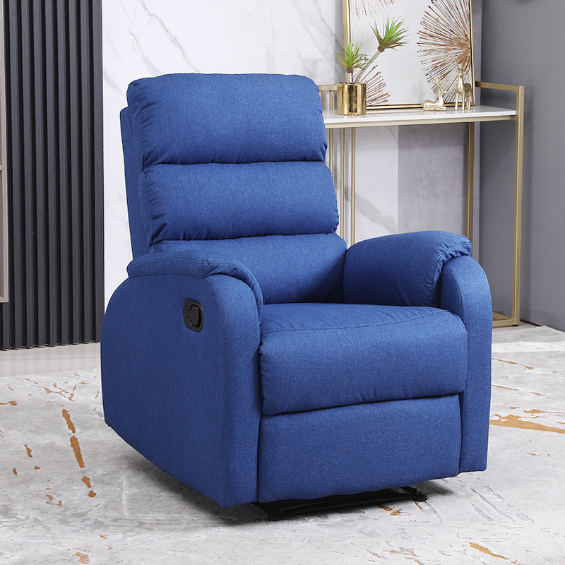 Contemporary Recliner Chair Metal Solid Color Swivel Rocker Manual-Push Botton