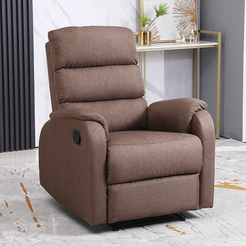 Contemporary Recliner Chair Metal Solid Color Swivel Rocker Manual-Push Botton